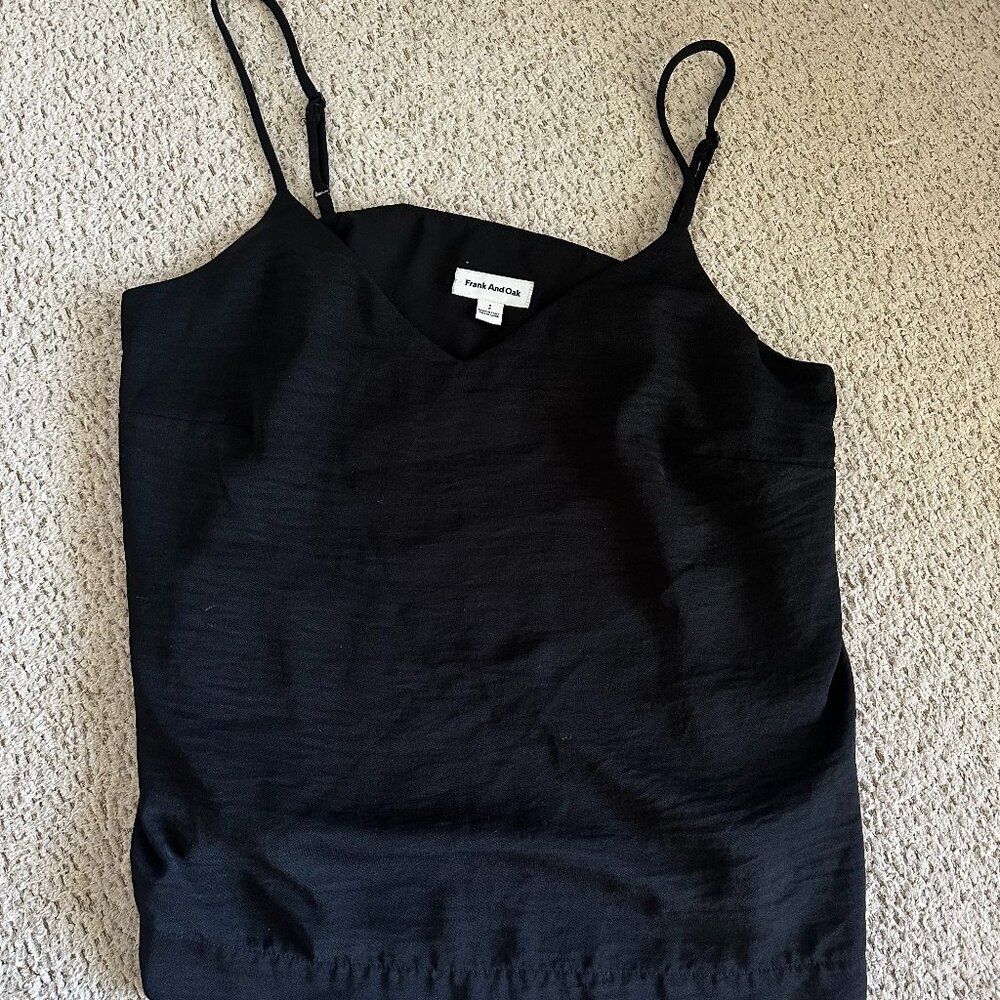 Frank and Oak Black Spaghetti Strap Tank Top Size Small